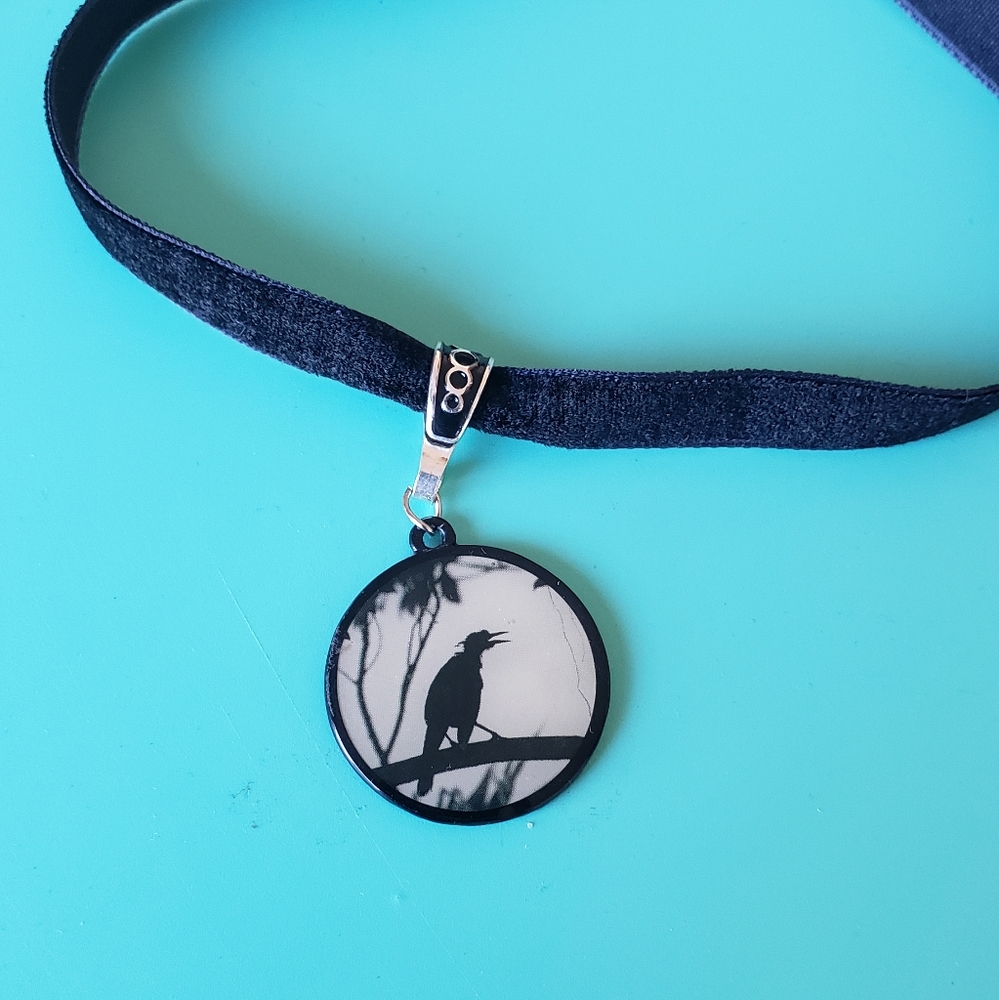 ❌️SOLD❌️Velvet crow/raven choker